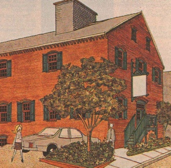 illustration of brick building
