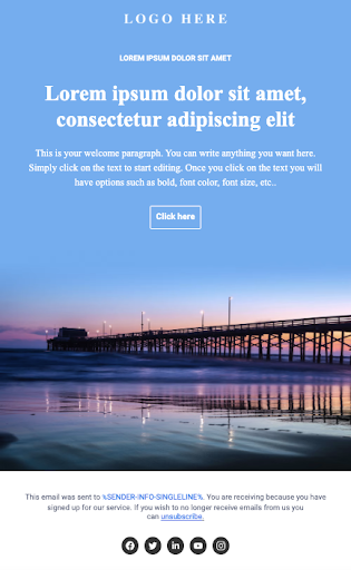 An example screenshot of an email that blends HTML text seamlessly into an image.