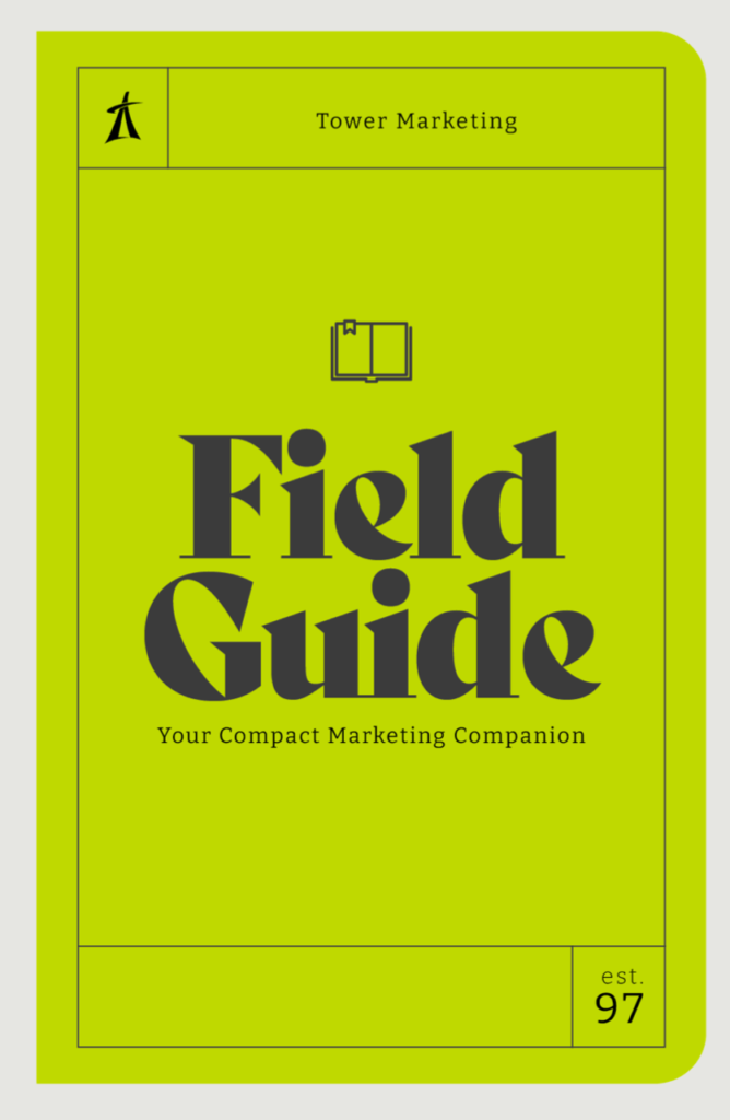 A green field guide cover linking to a pdf showing storytelling in action.