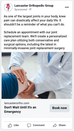 A Facebook ad uses copy that shows the endowment effect in use.
