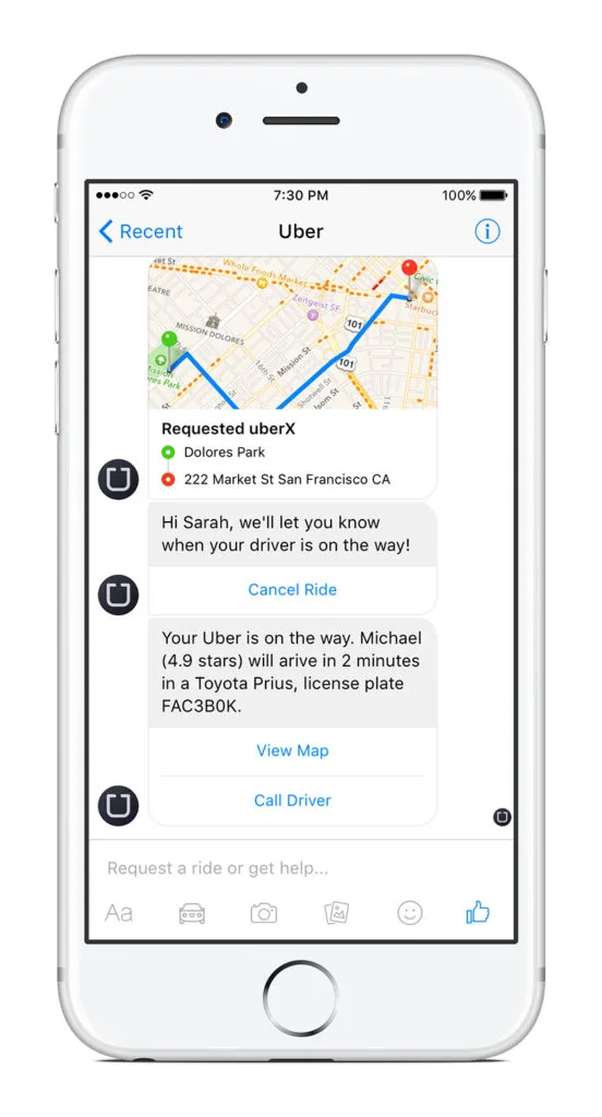 Uber messenger 552x1024 1 jpg eCommerce Conversation: The "Talk" Online Businesses Need to Have