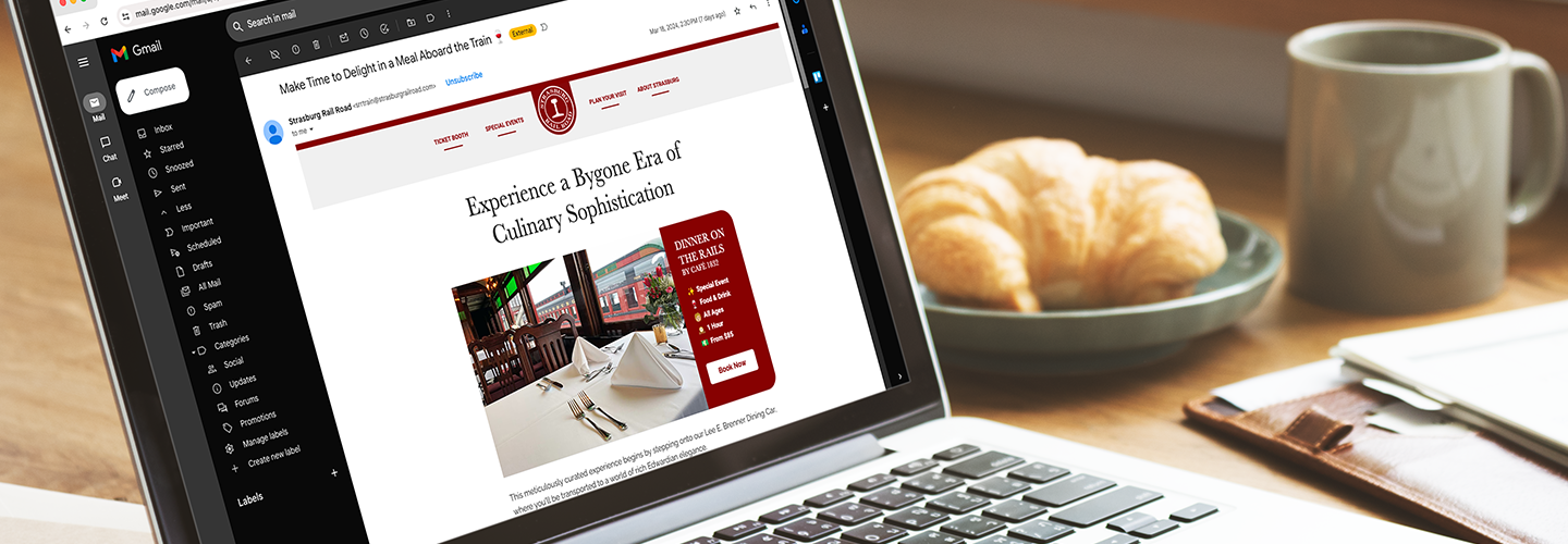 SRR Email CaseStudy Hero Strasburg Rail Road: Email Marketing