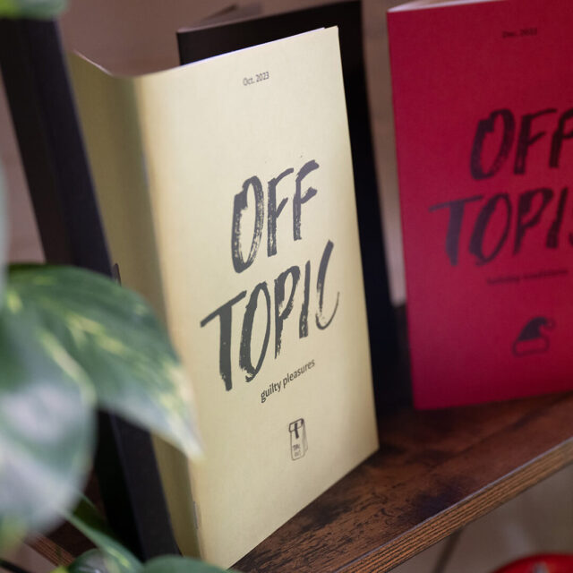 Two "Off Topic" magazines created by Tower Marketing