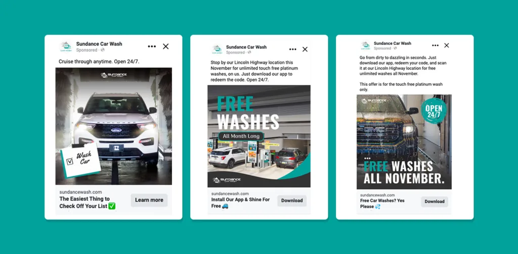 SUN Work 01 Sundance Car Wash: Paid Social Campaigns