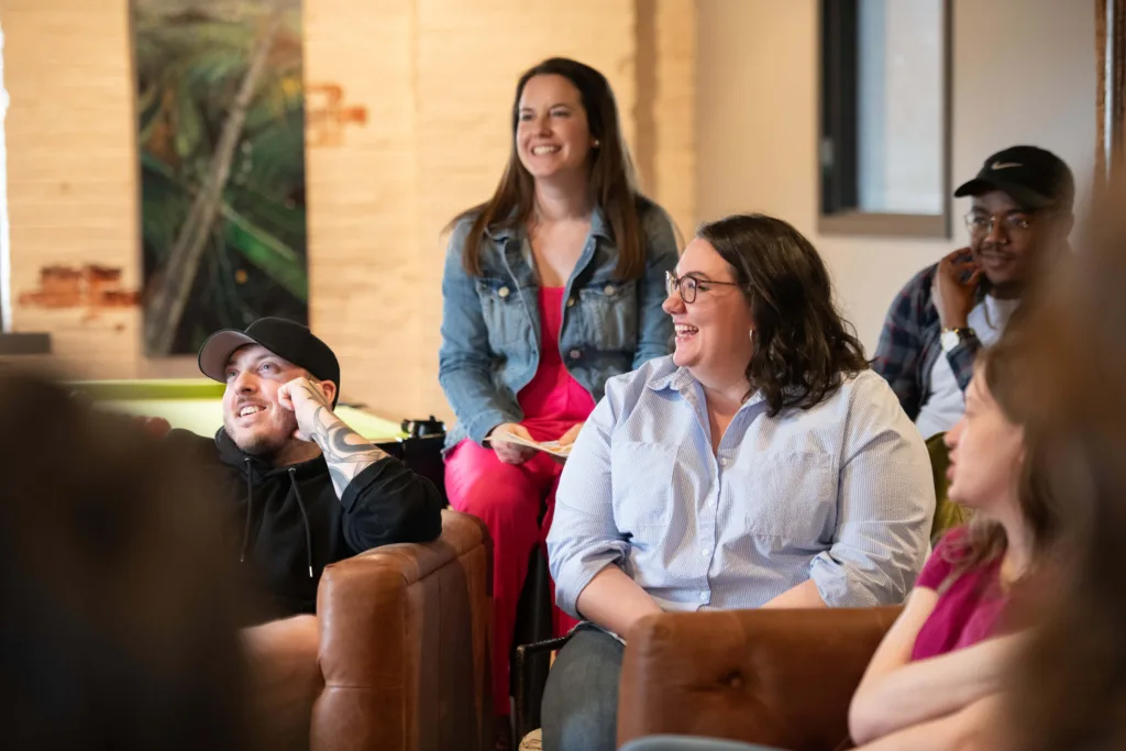 Tower's eCommerce marketing team at a group meeting