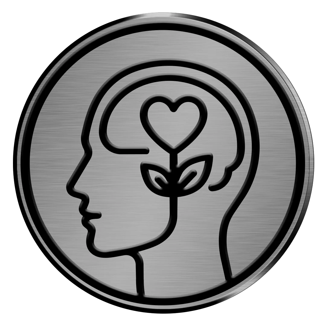 behavioral health icon of person with heart in head.