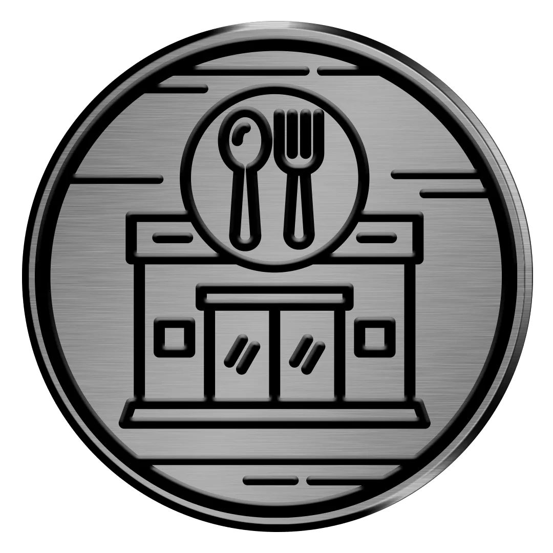 Silver restuarant industry badge